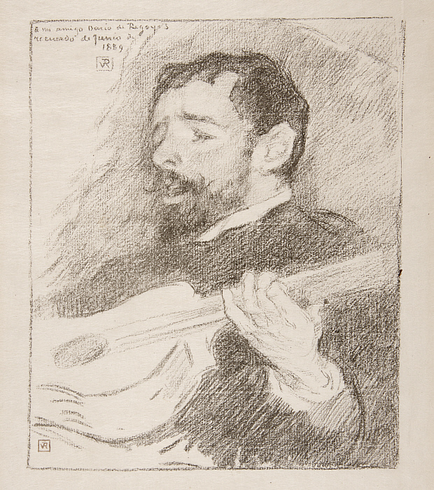 Portrait of the Spanish Painter Dario de Regoyos (1857-1913) Playing the Guitar Slider Image 2